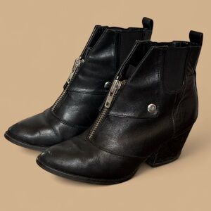 Shellys London Black Leather Ankle Boots 7